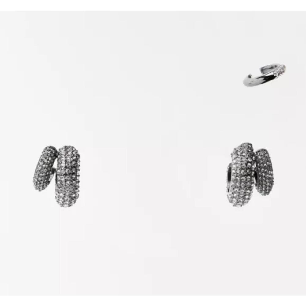 Zara Silver Crystal Studded Earrings
